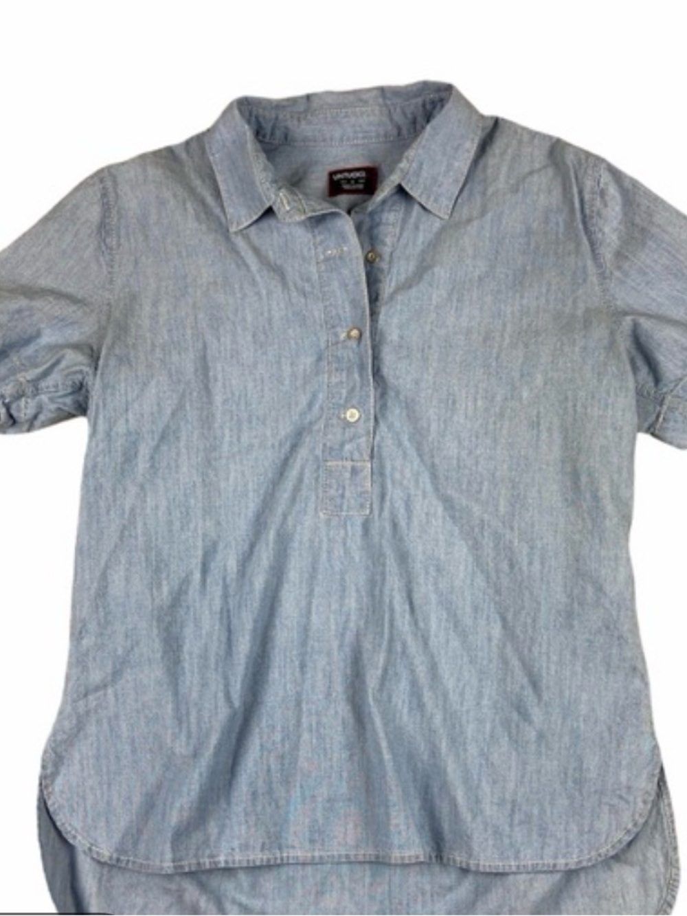 UNTUCKit Light Blue Chambray Short-Sleeve Button Front Shirt